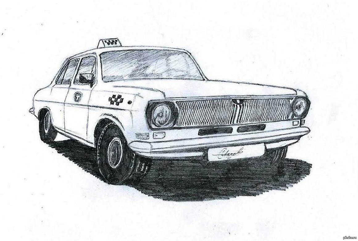 ГАЗ 24 рисунок спереди