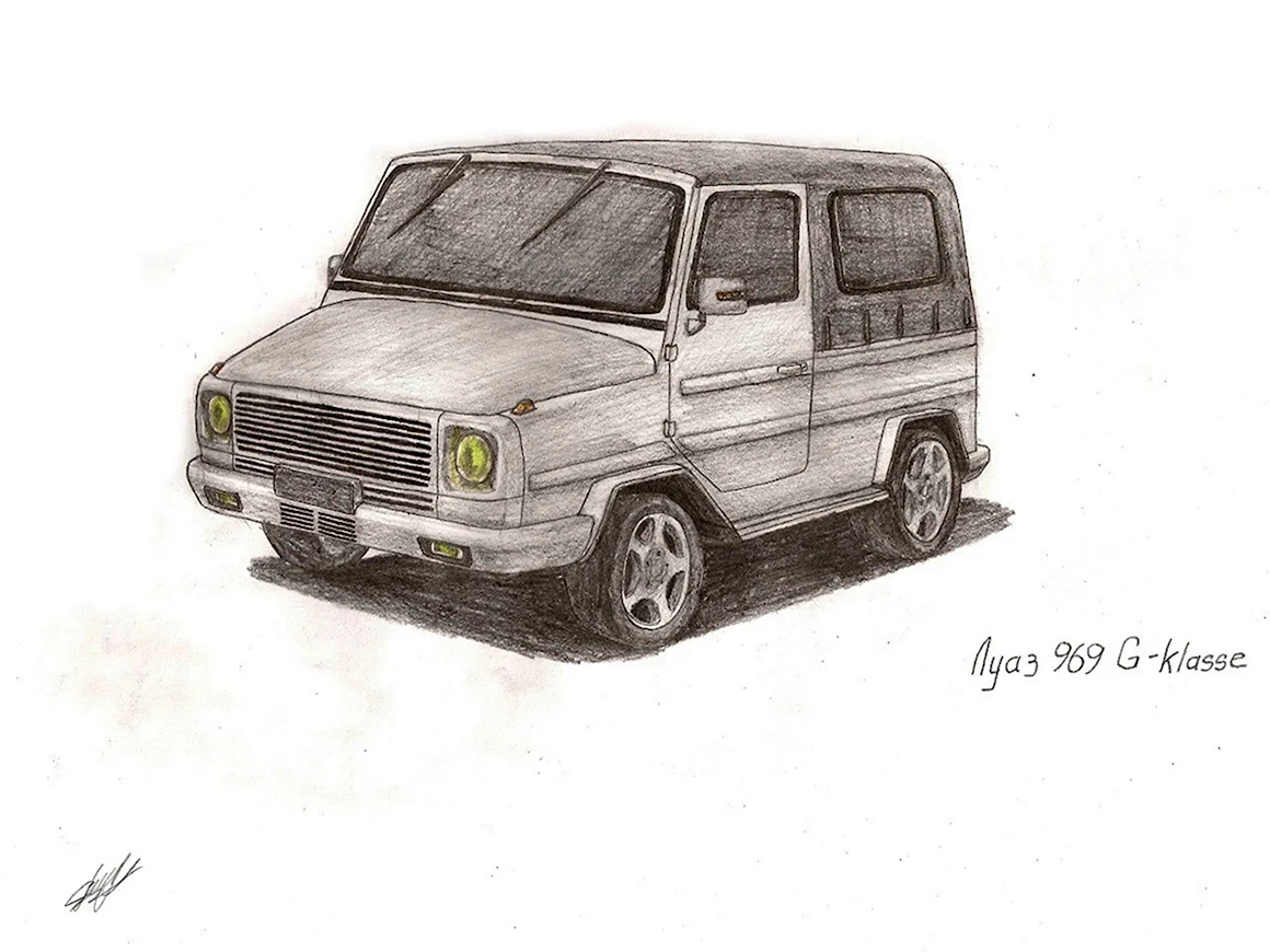 Гелендваген рисунок карандашом