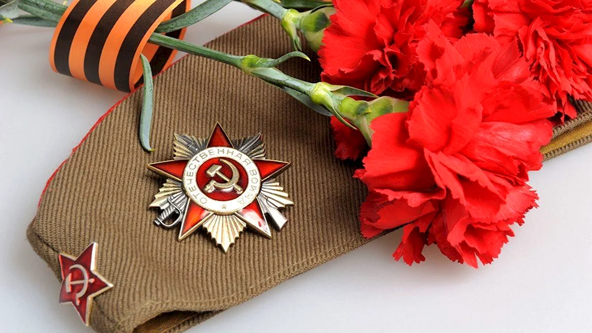 Георгиевская лента с гвоздикой