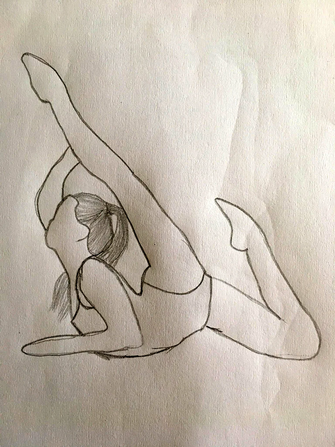 Гимнастка рисунок карандашом