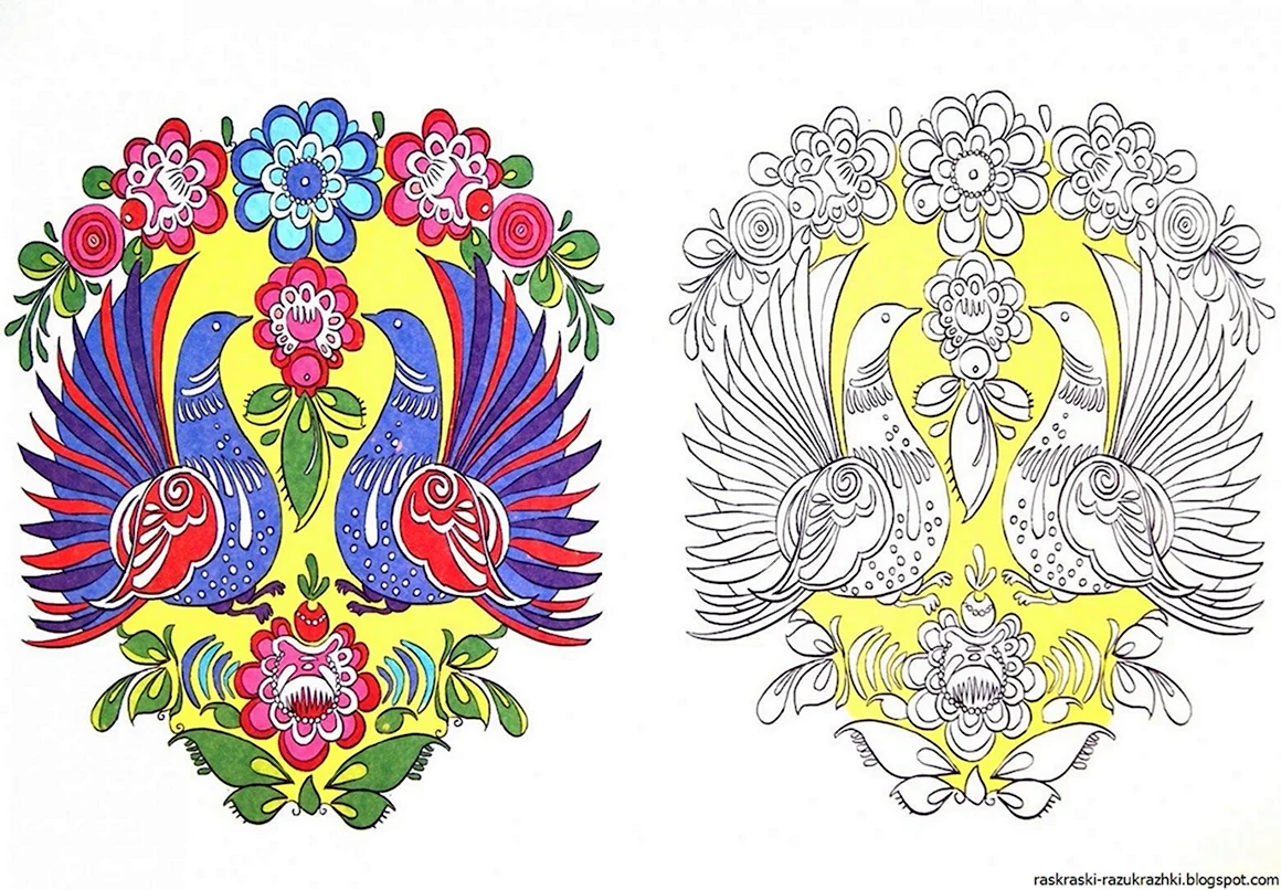Городец роспиьс раскраска