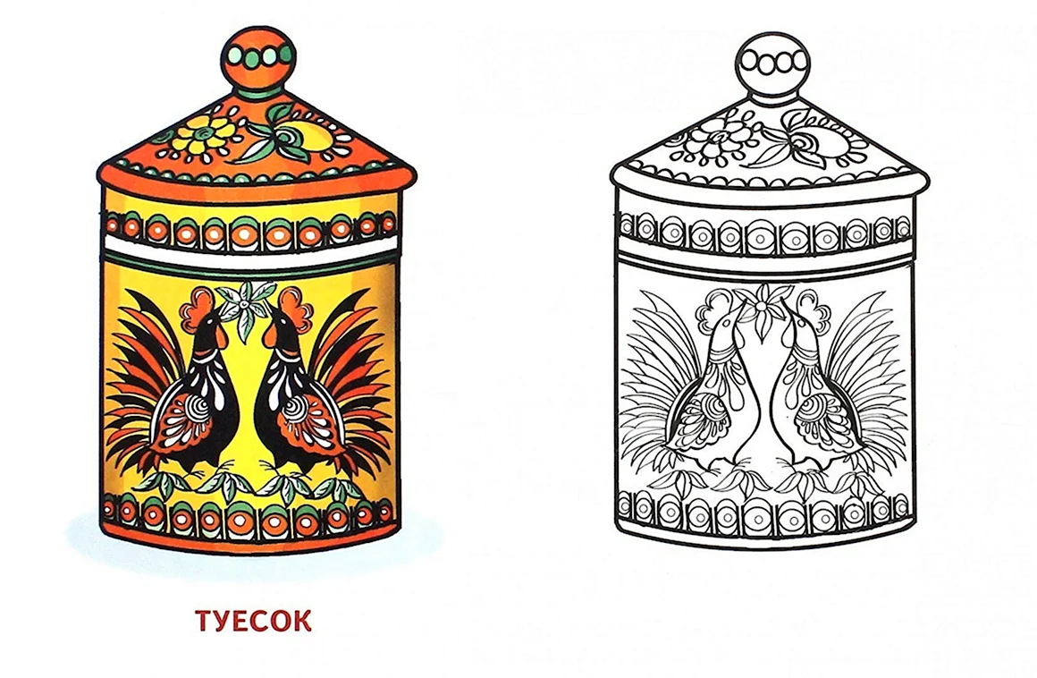 Городецкая роспись кубышка