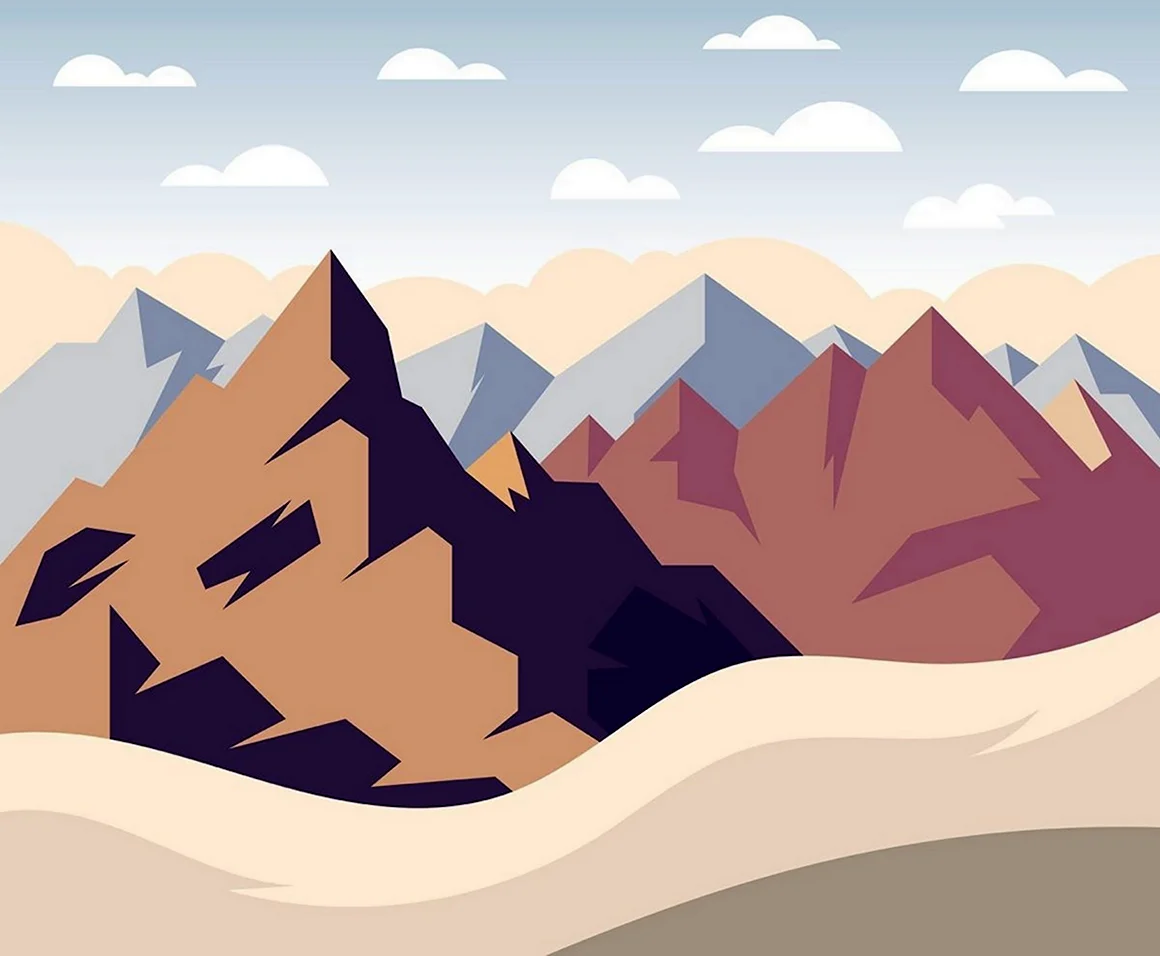 Горы Моунтайн иллюстратор Illustrator