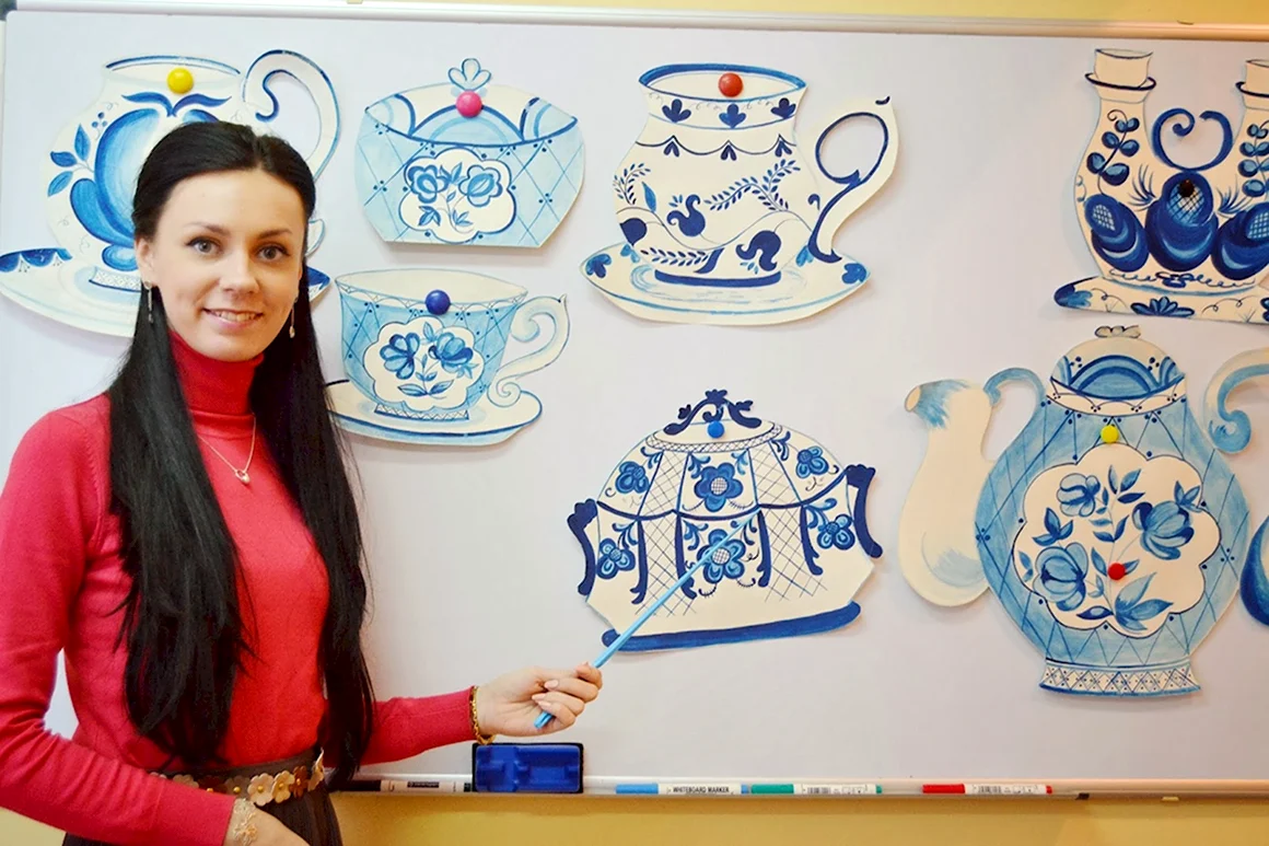 Гжель в детском саду рисование