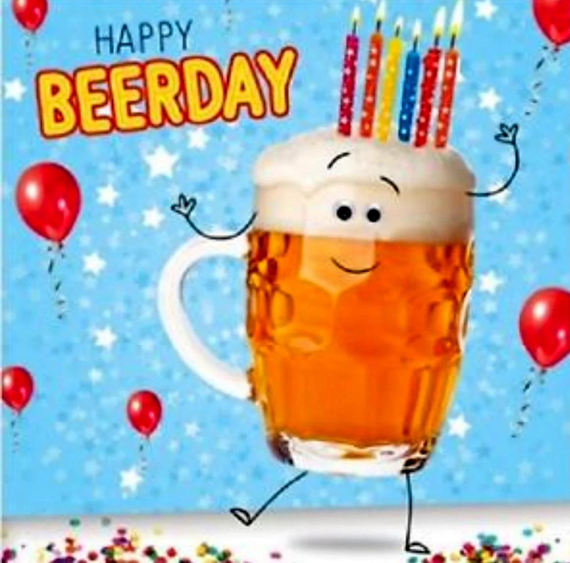 Happy Birthday мужчине с пивом