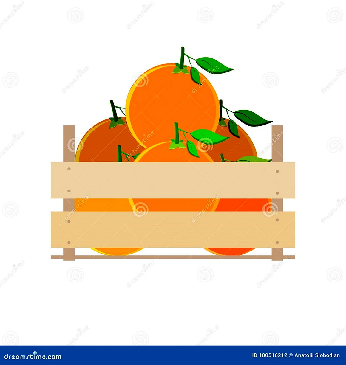 Ящик с мандаринами вектор