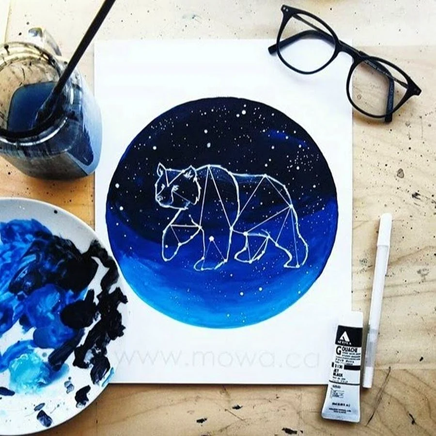Идеи для рисования красками космос