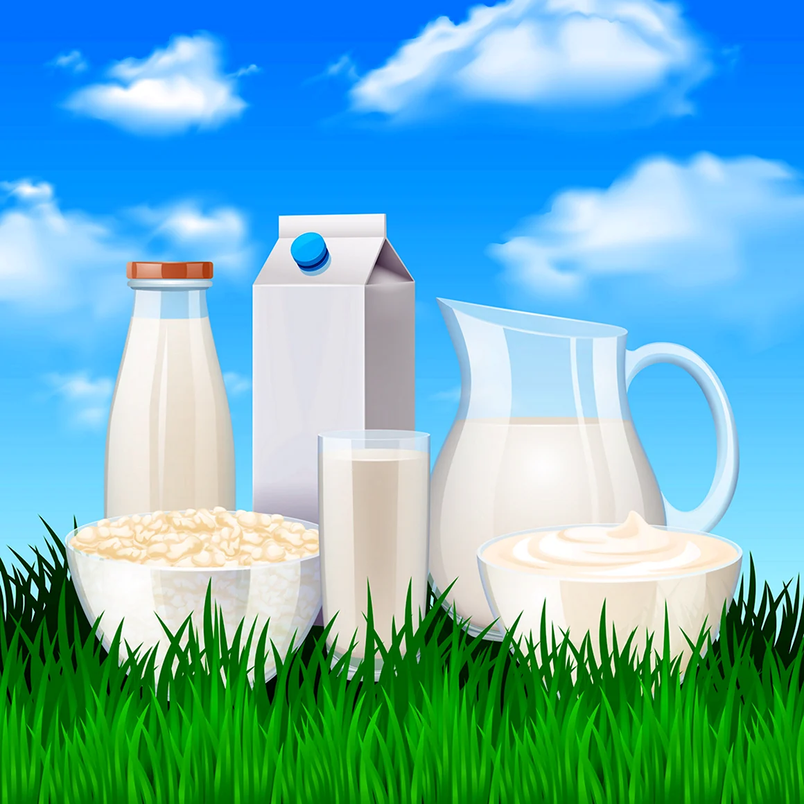 Иллюстрации для молочной продукции