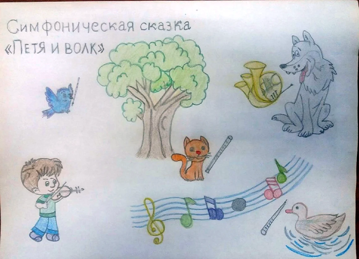 Иллюстрация к сказке Петя и волк