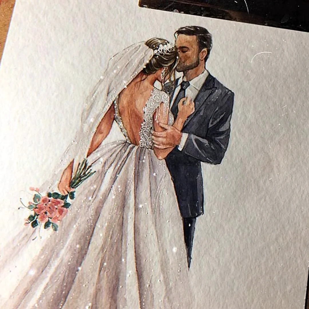 Ирина Пирогова Fashion illustration свадебное платье