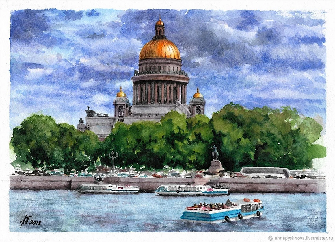 Исаакиевский собор с Невы