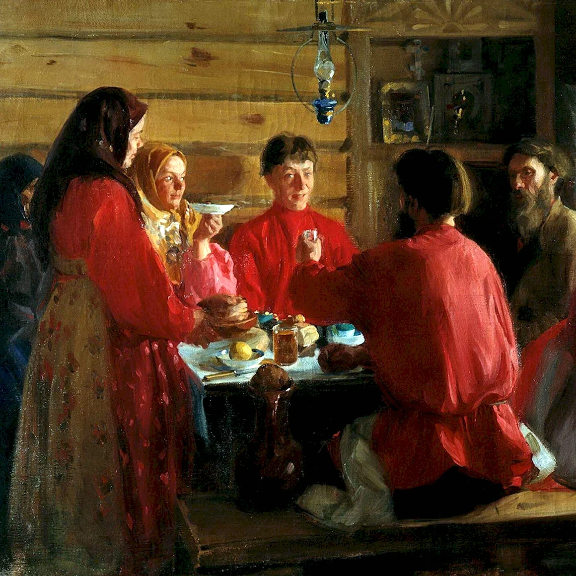 Иван Семенович Куликов «чаепитие в крестьянской избе»