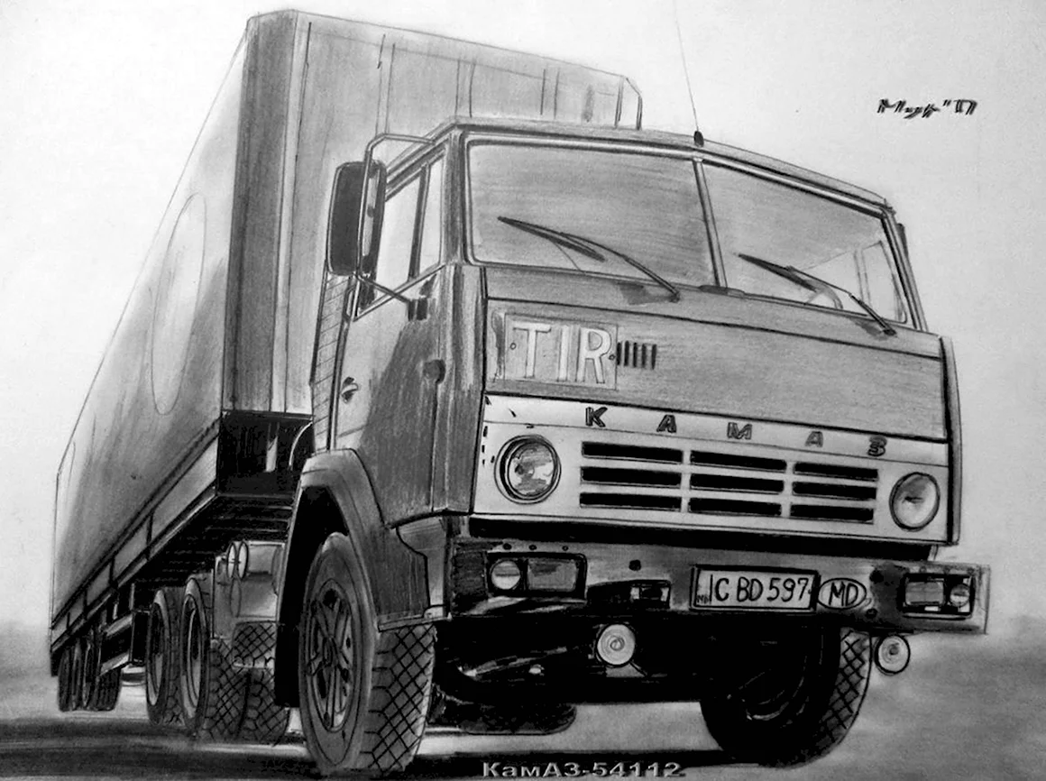 КАМАЗ 54115 карандашом