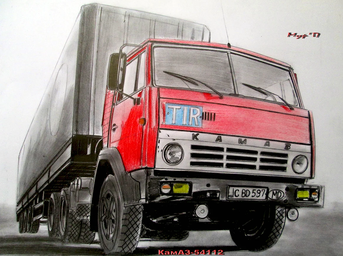 КАМАЗ 54115 карандашом