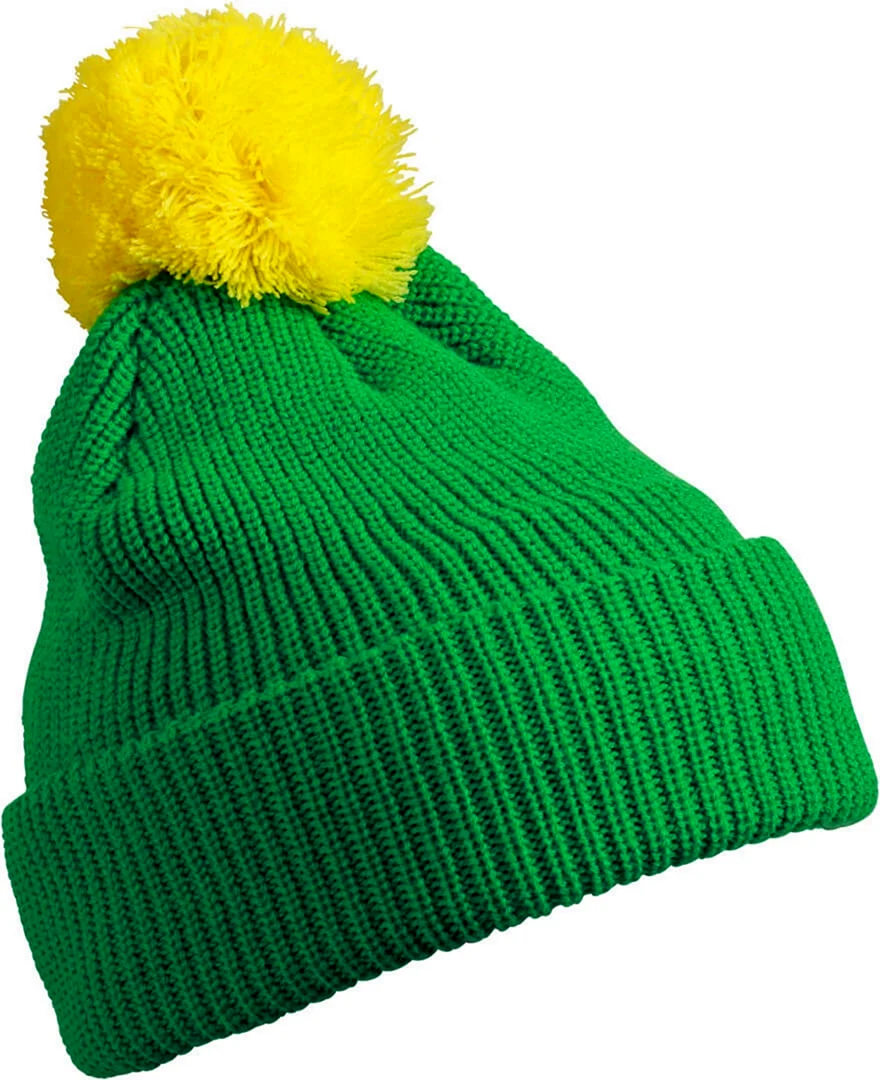 Kangol зеленая шапка с помпоном