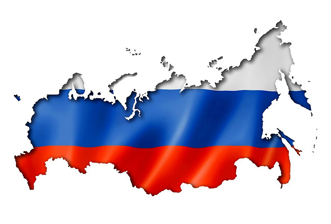 Карта России с флагом
