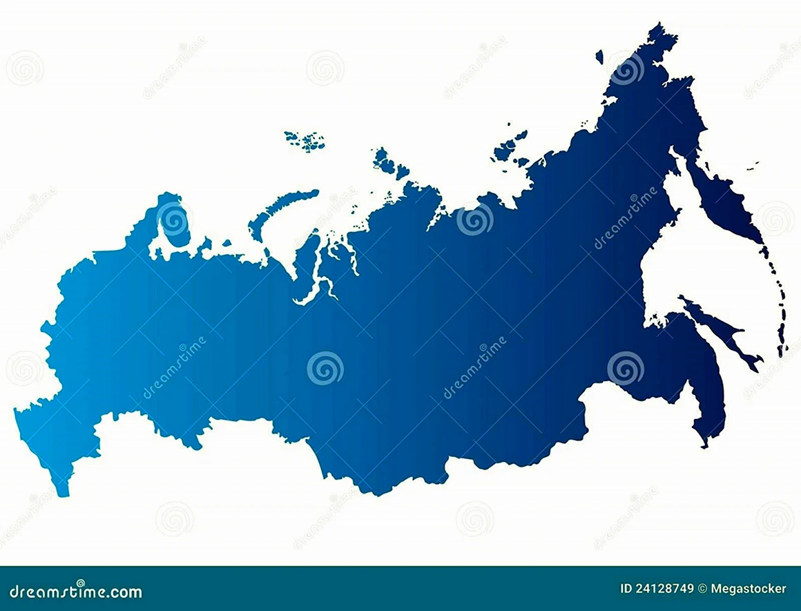 Карта России силуэт