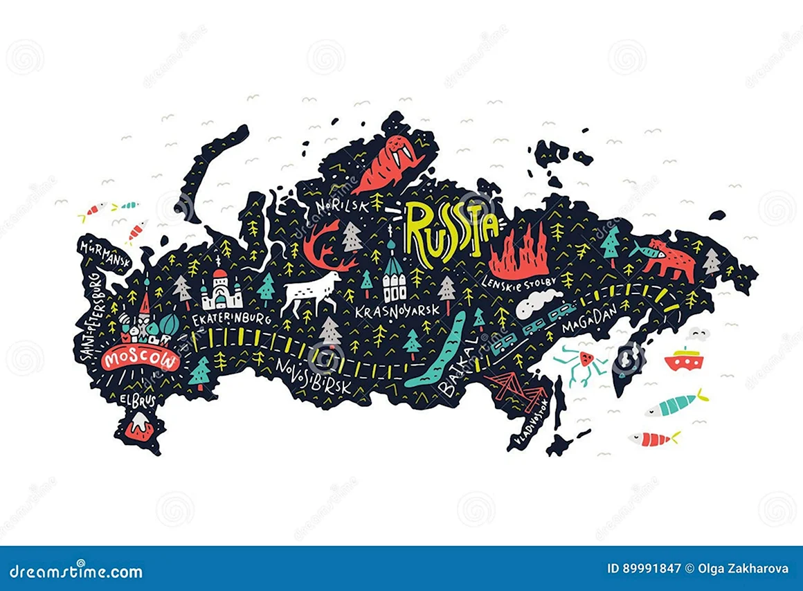 Карта России стилизованная