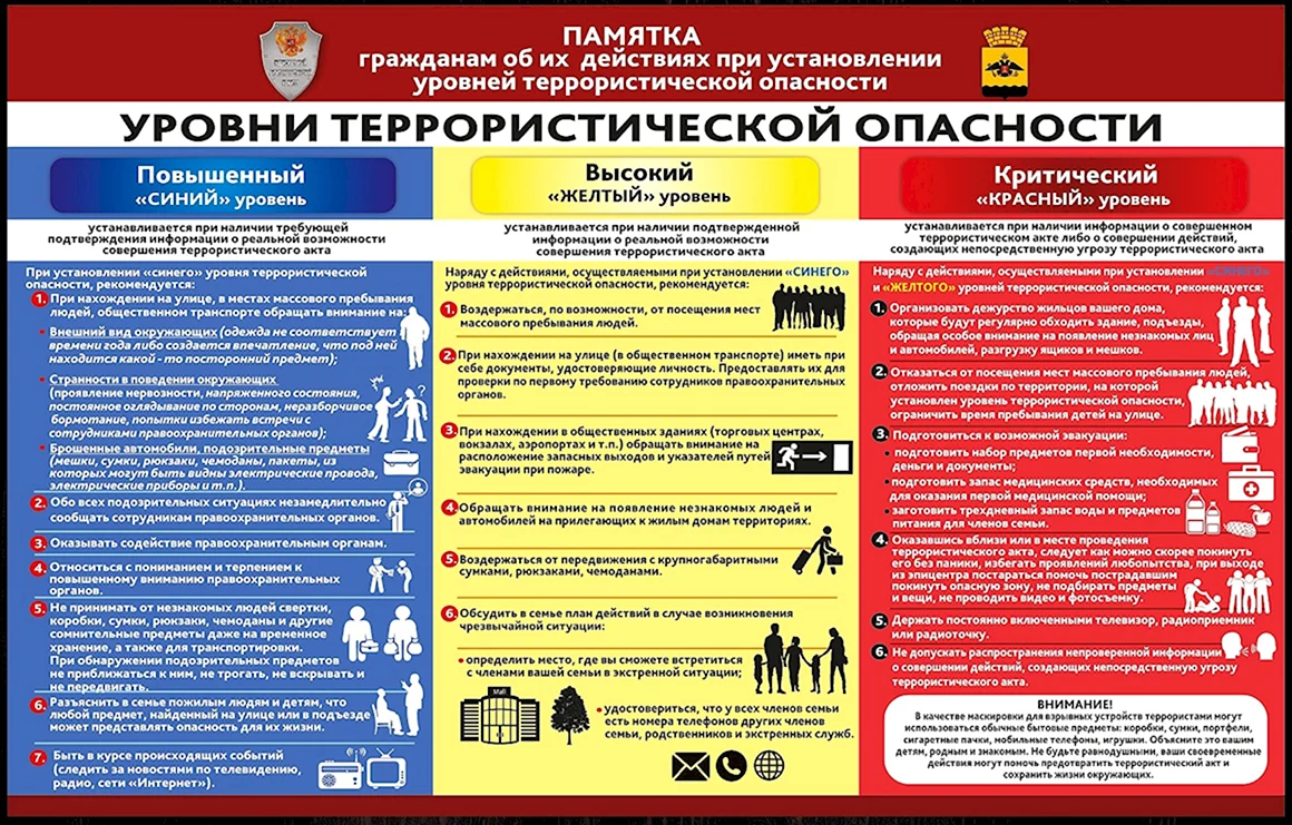Карта желтого уровня террористической опасности