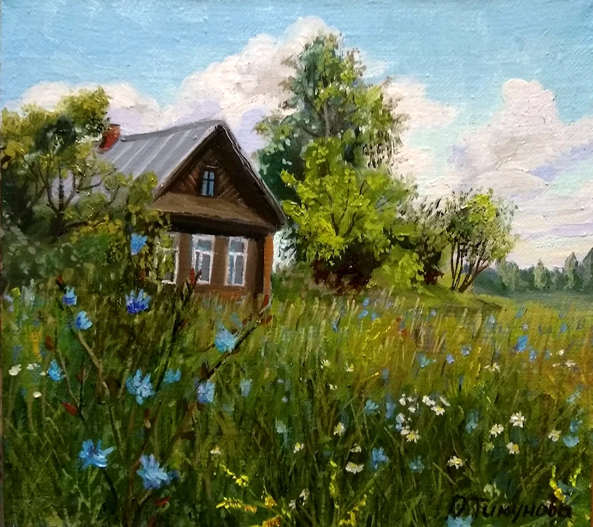 Картина деревня