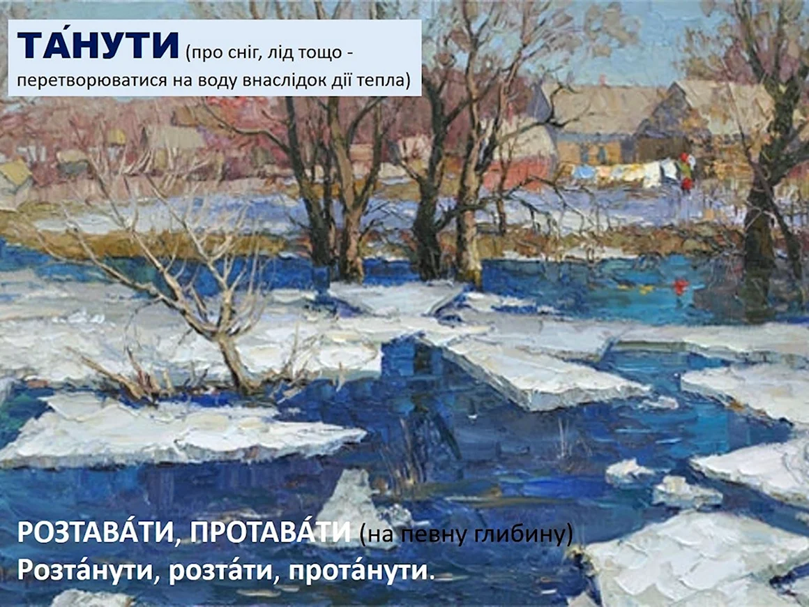 Картина ледоход на реке