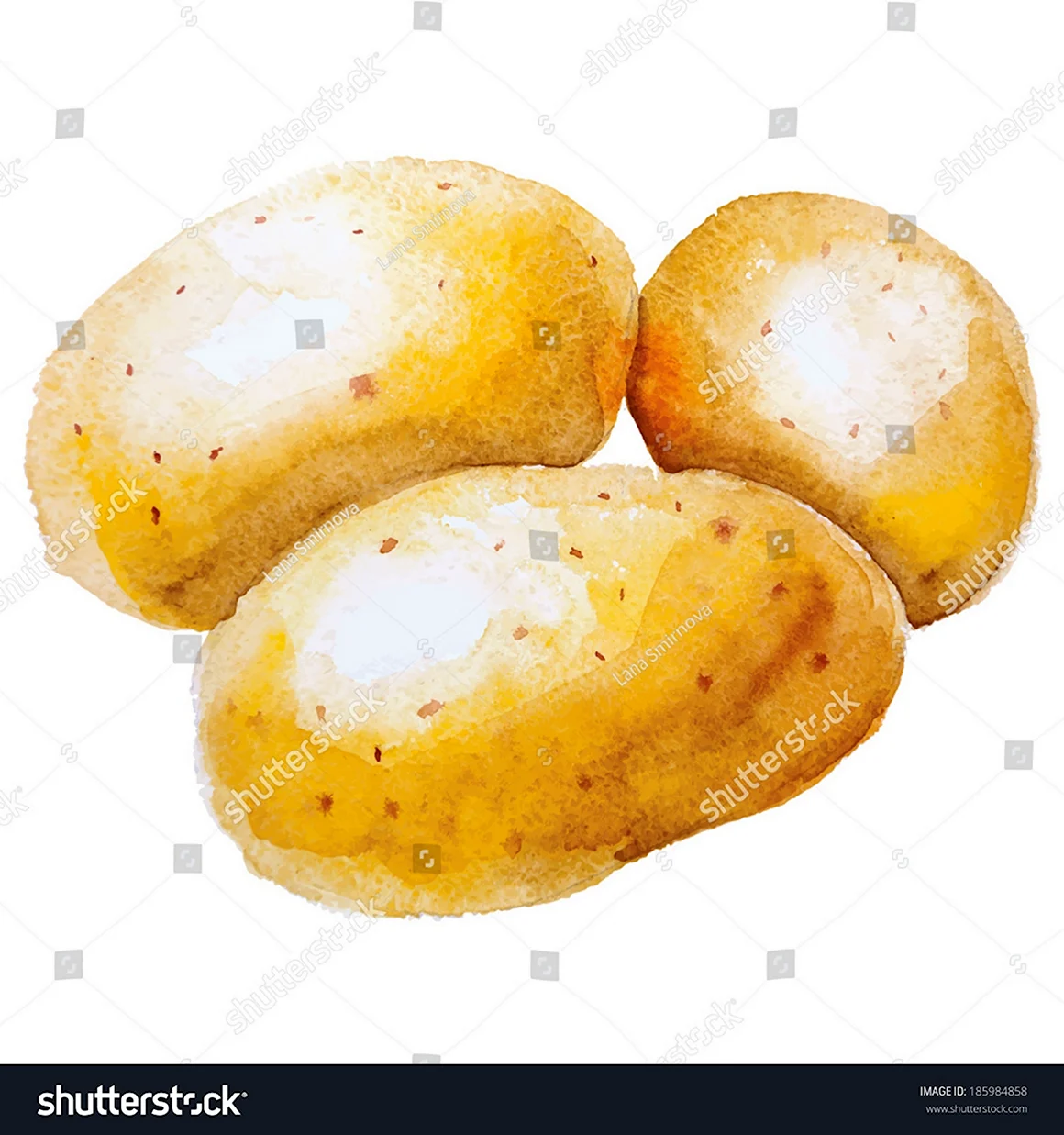 Картошка акварелью