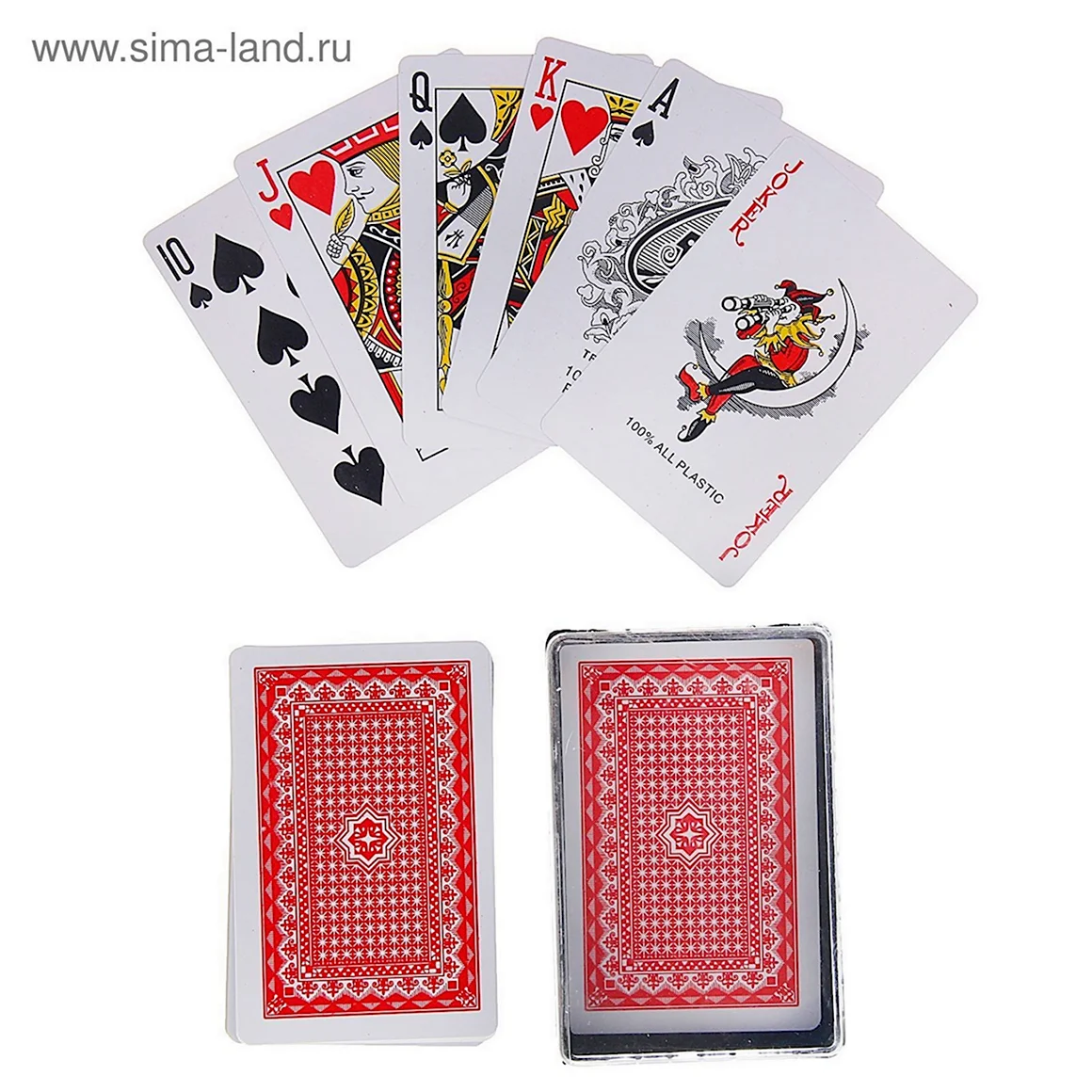 Карты игральные пластиковые Royal 54 шт 19 мкм 8.8×5.7 см микс