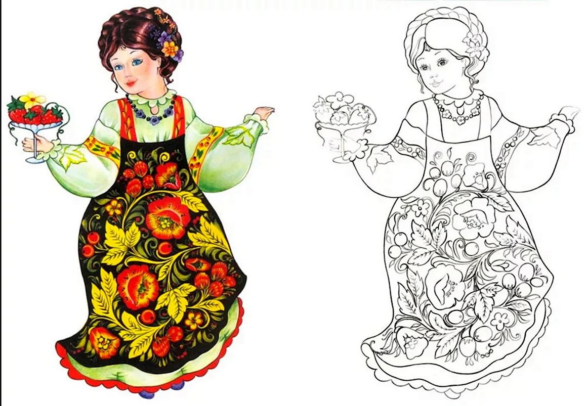 Хохлома раскраска