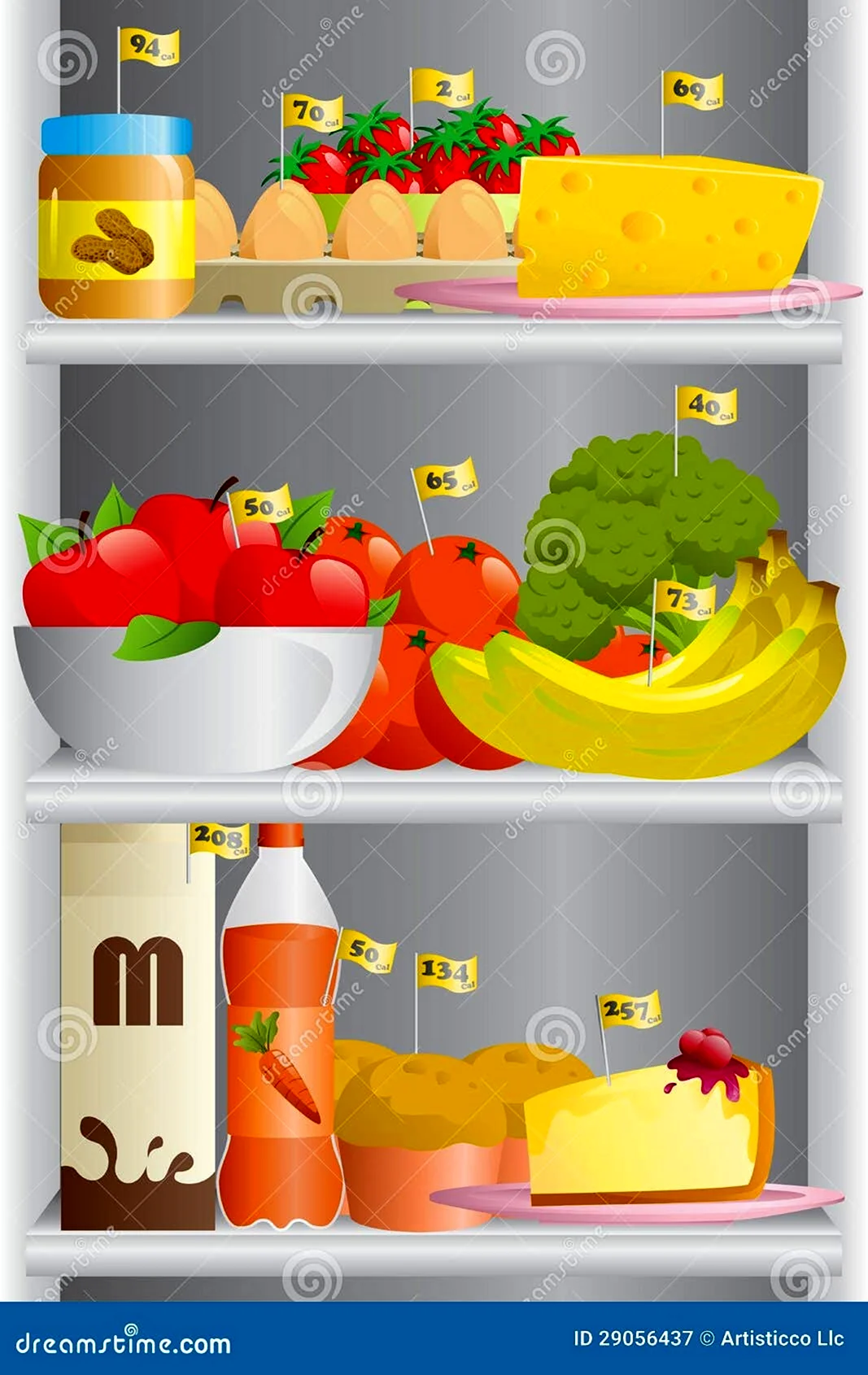 Холодильник с продуктами для детей