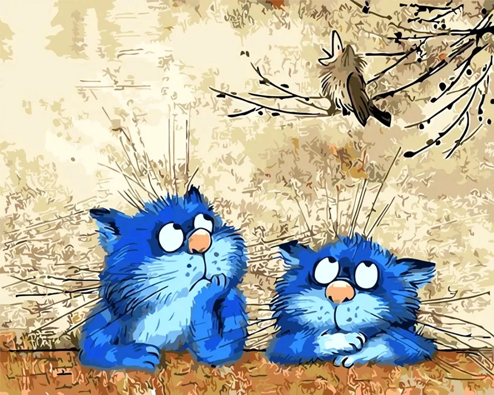 Художник Ирина Зенюк синие коты