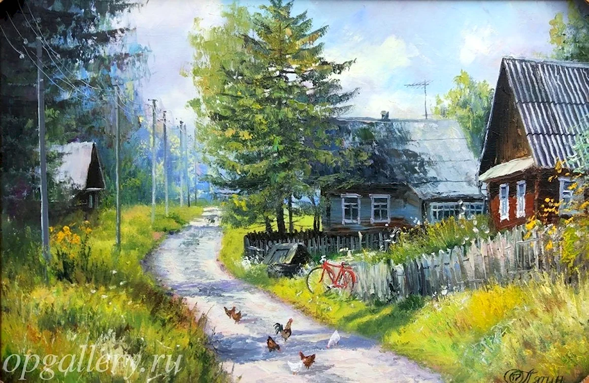 Художник Олег Пятин картины деревня
