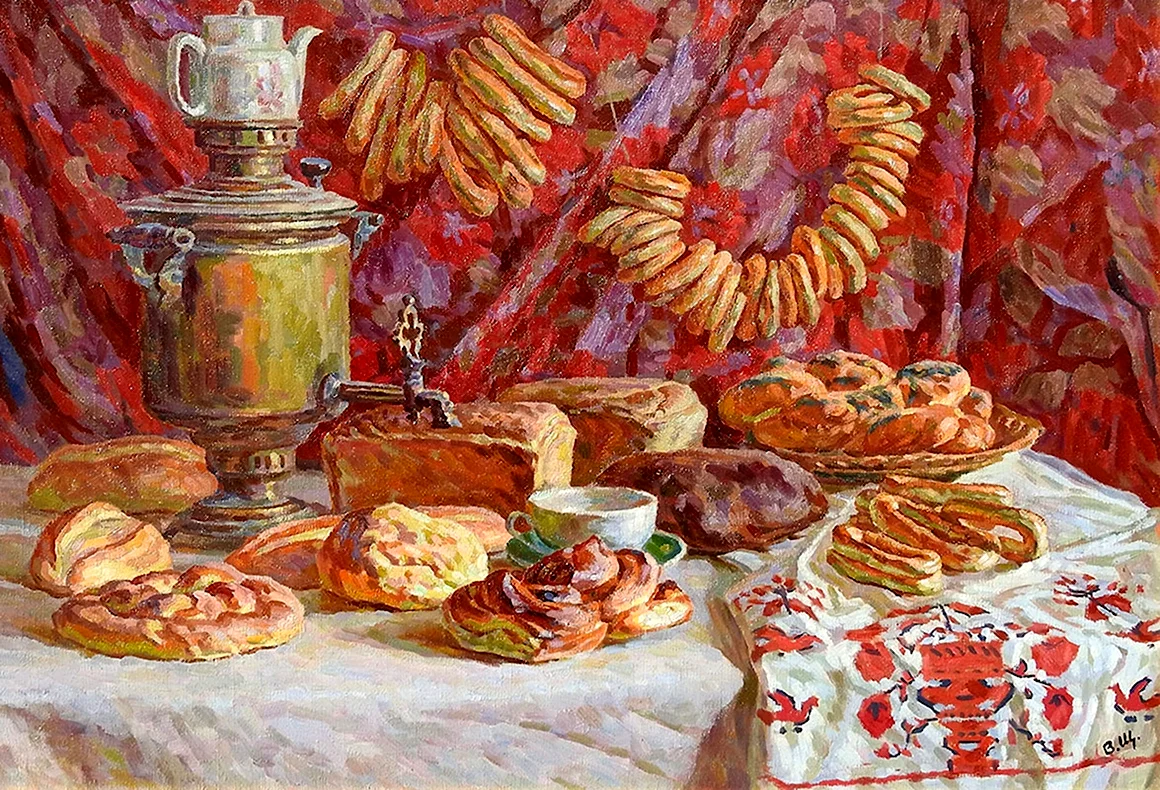 Художник Сергей Андрияка картины с самоваром