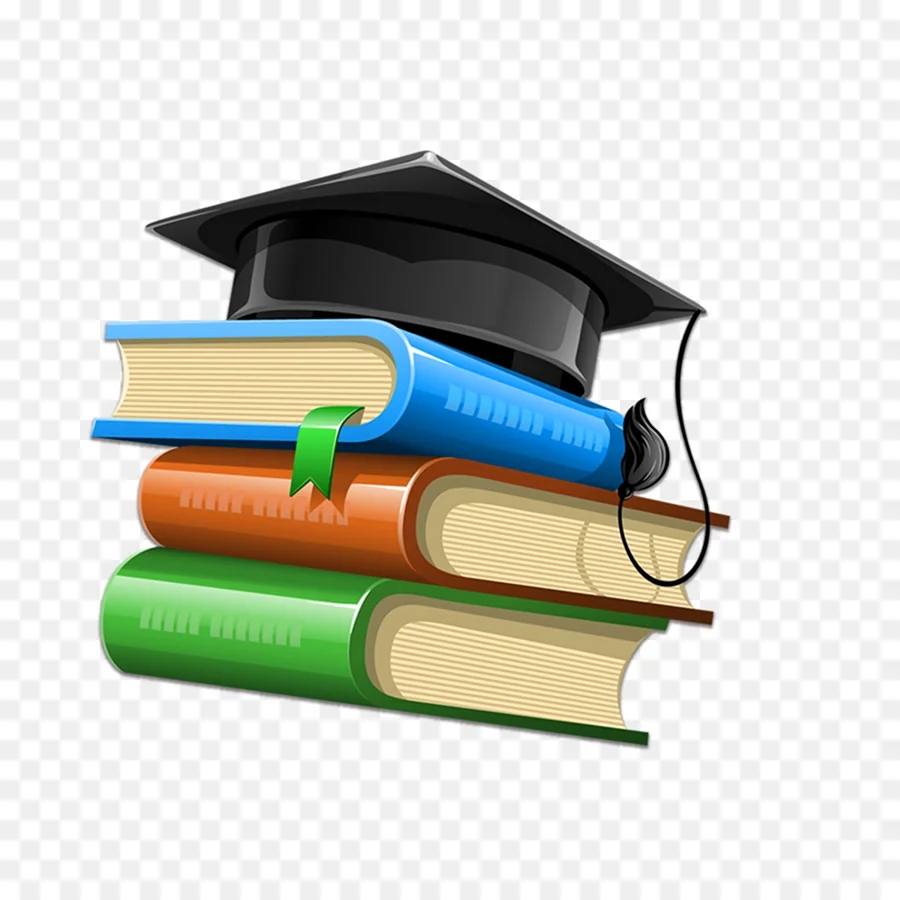 Книги школьные на прозрачном фоне