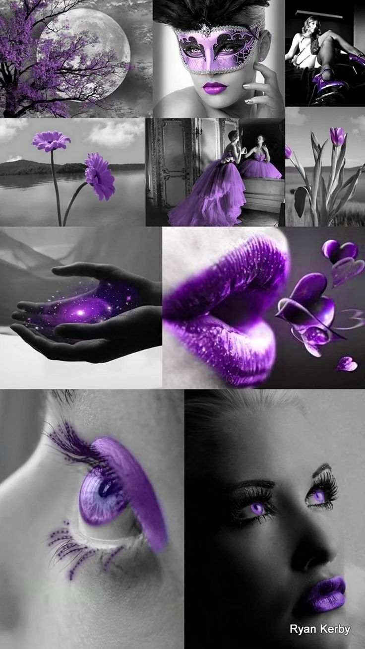 Коллаж в фиолетовых тонах