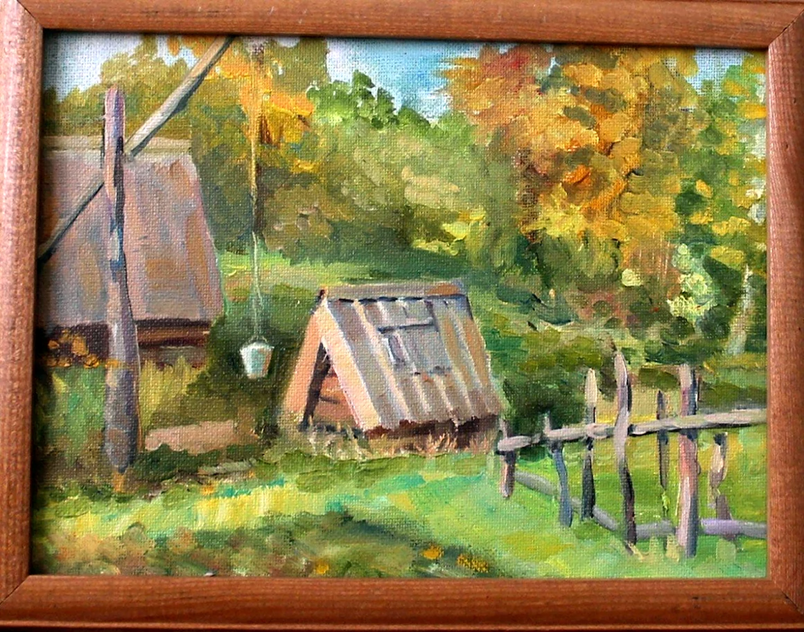 Колодец в деревне журавль