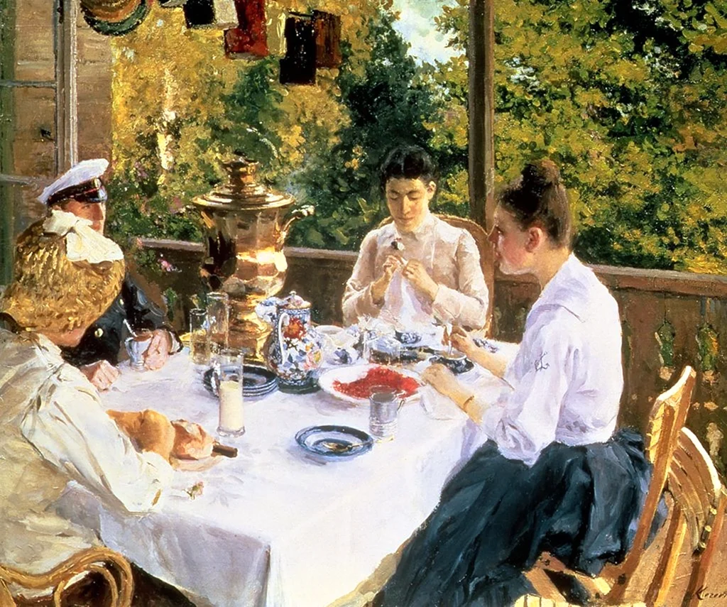 Константин Коровин за чайным столом 1888