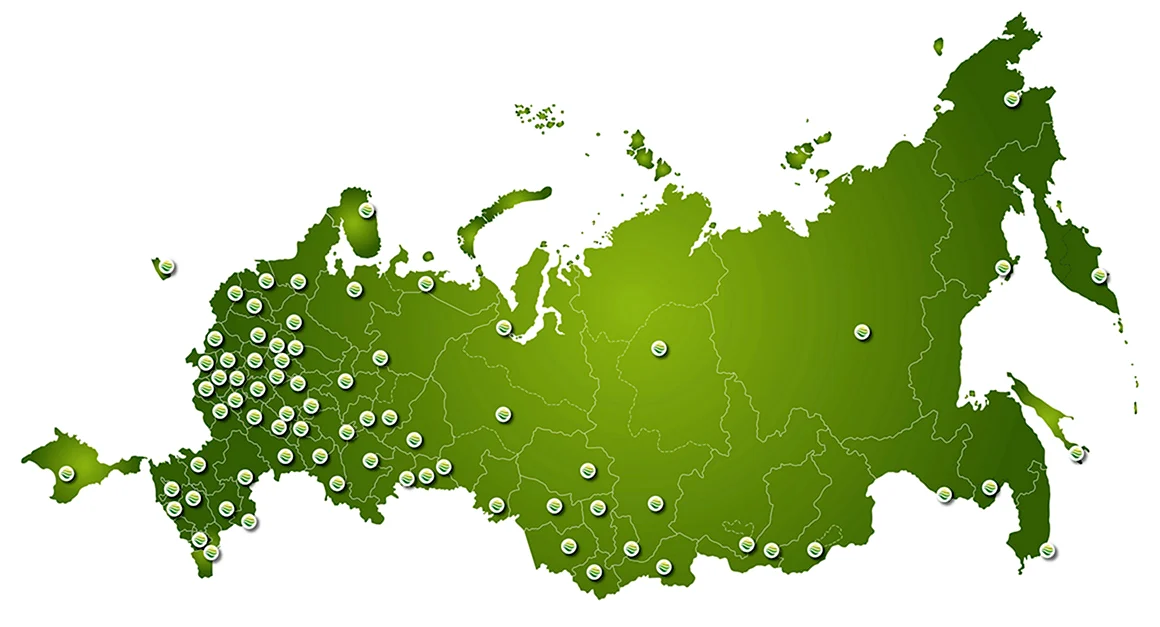 Контур России на прозрачном фоне
