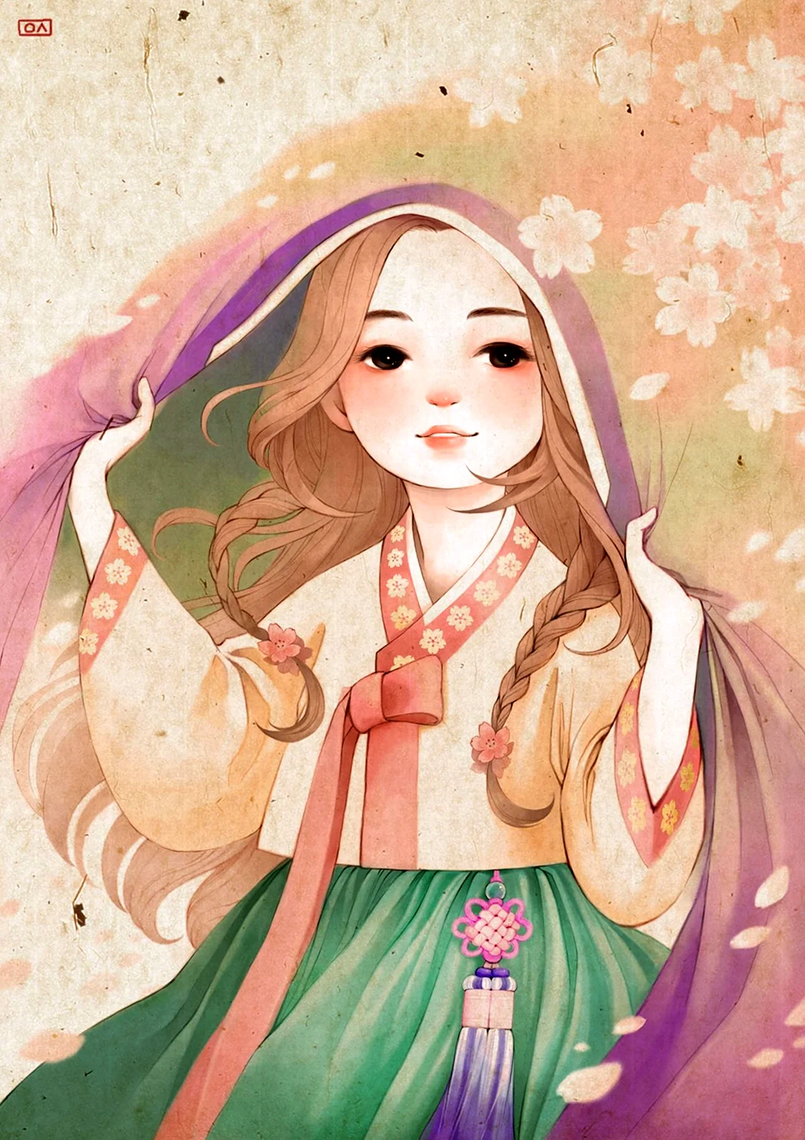 Кореянка в ханбоке арт