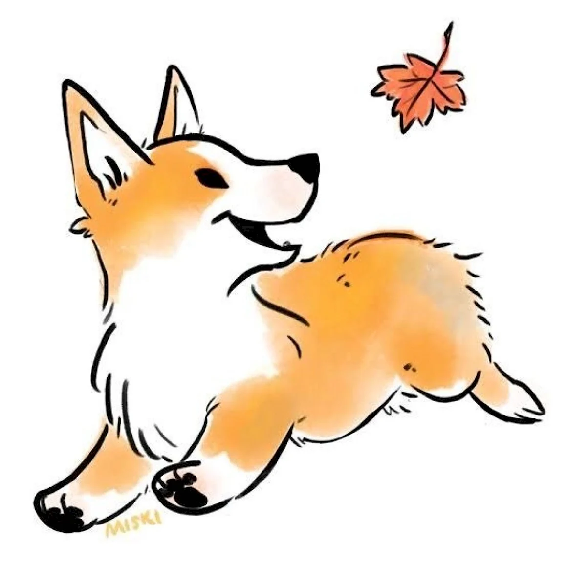 Корги рисунок
