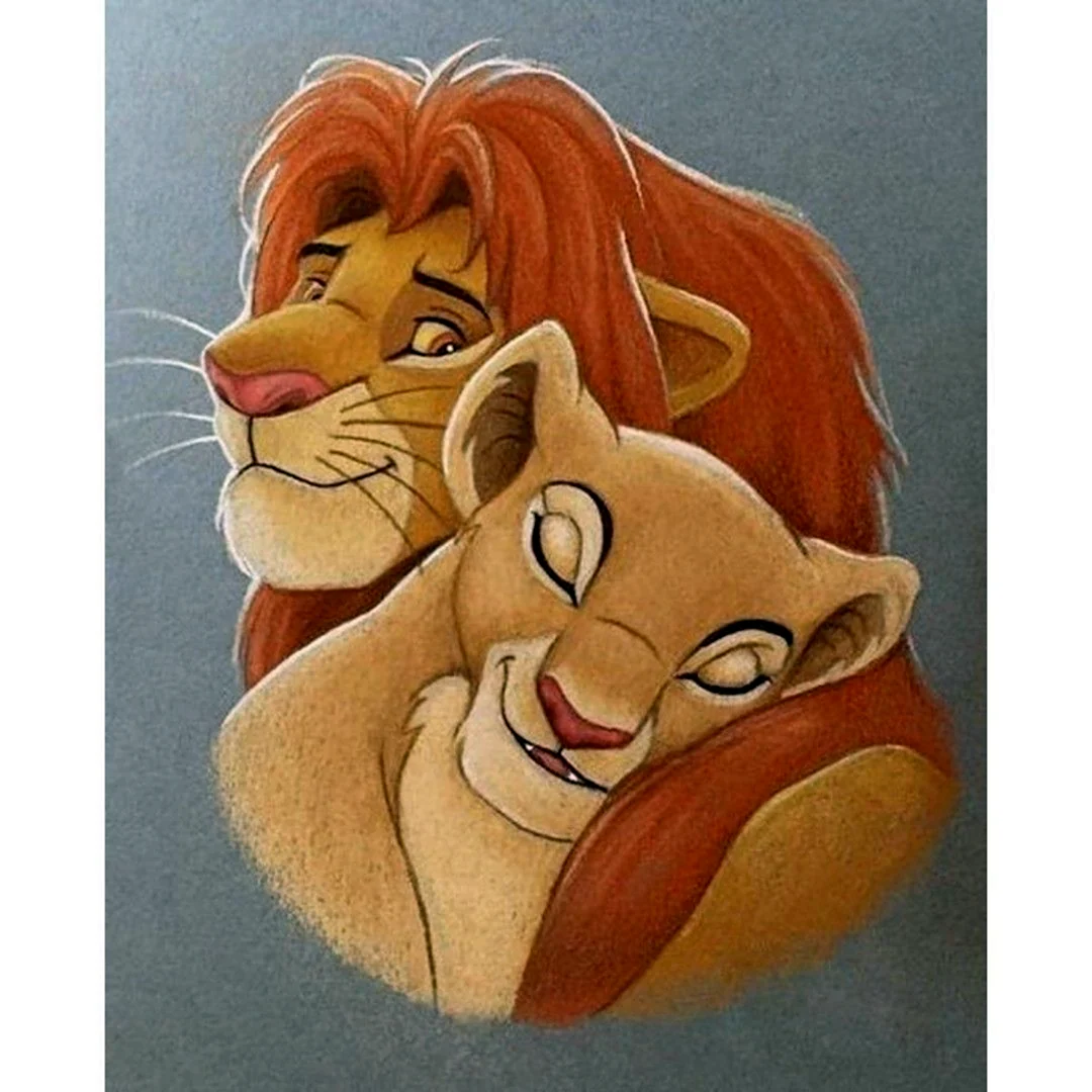 Король Лев карандашом Симба и Нала