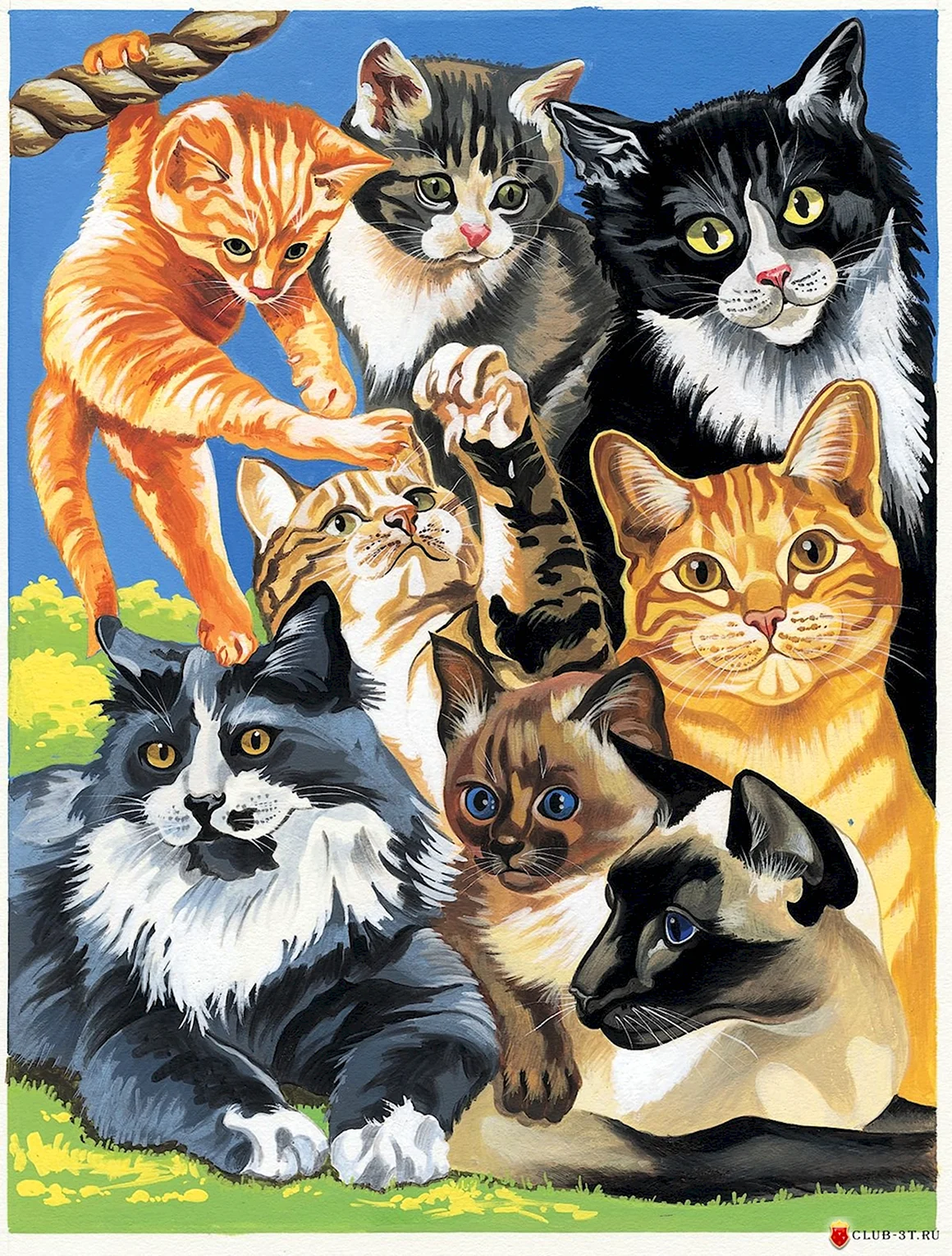 Кошачья семья картина