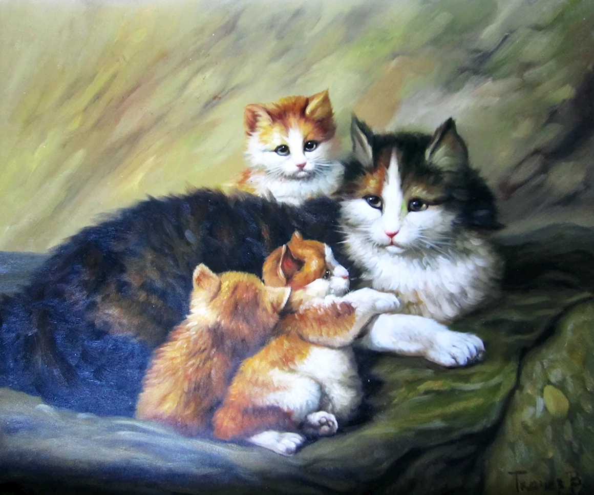 Кошка с котятами