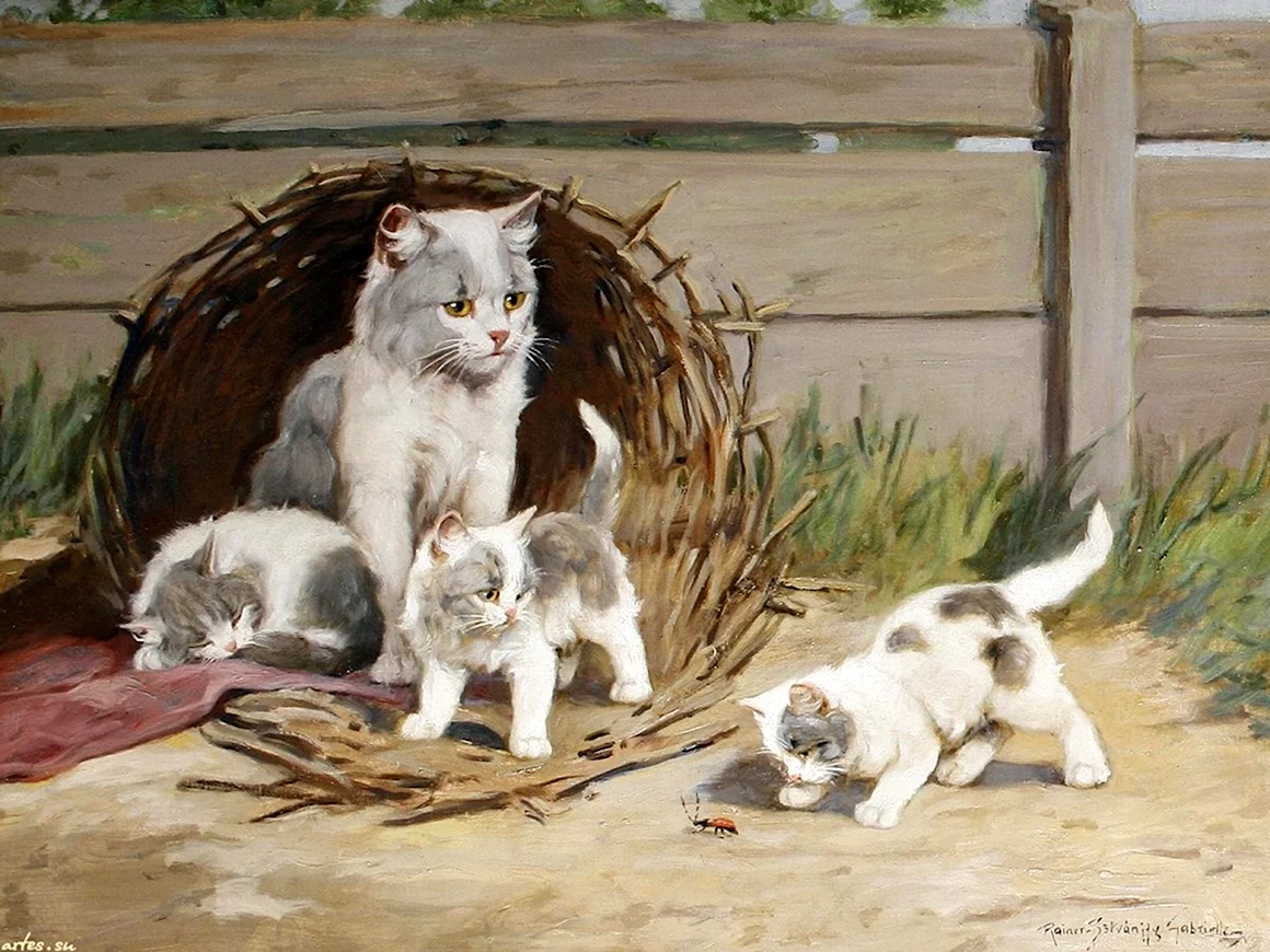 Кошка с котятами