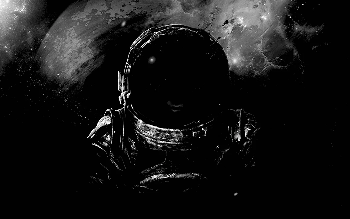 Космонавт на черном фоне