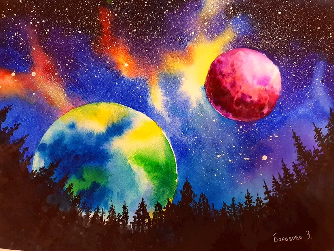 Космос красками