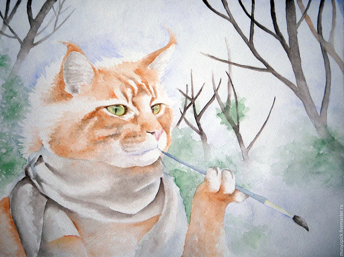 Кот художник