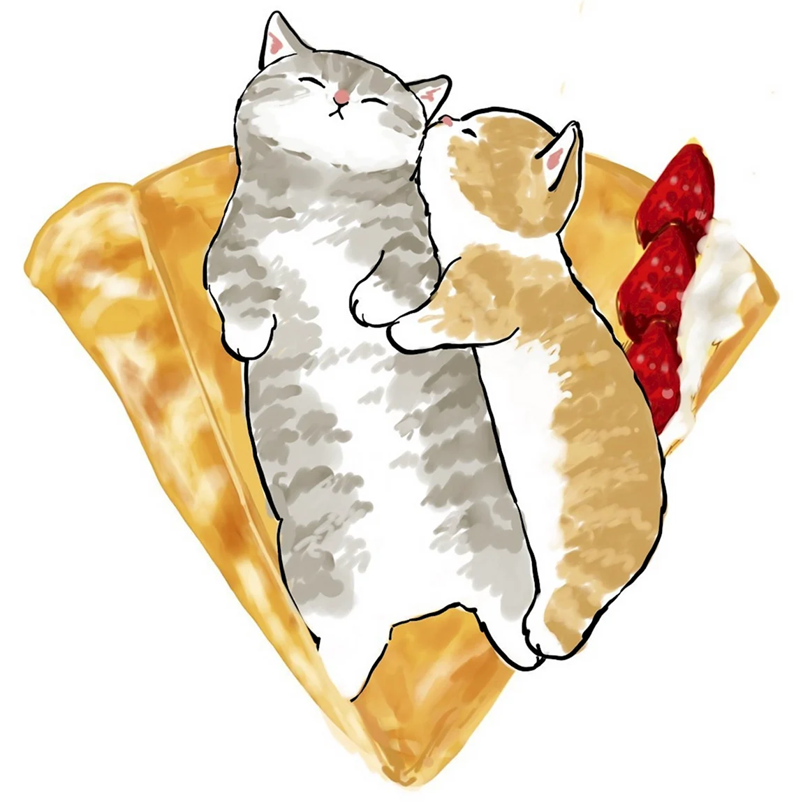 Кот с блинами