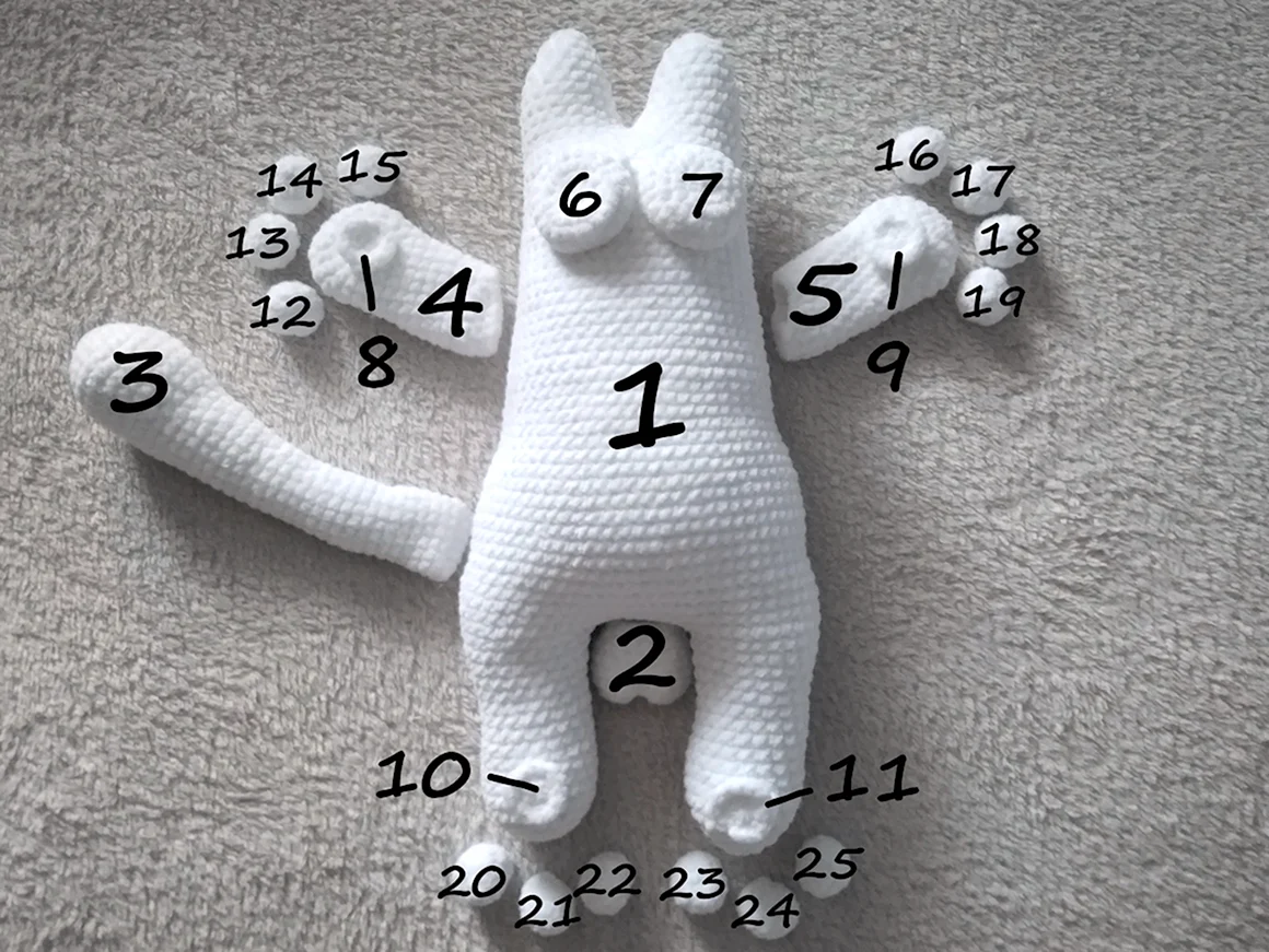Кот Саймон амигуруми схема