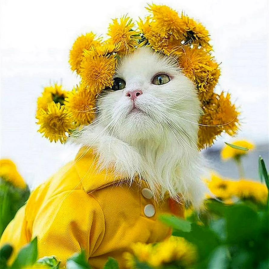 Кот в венке