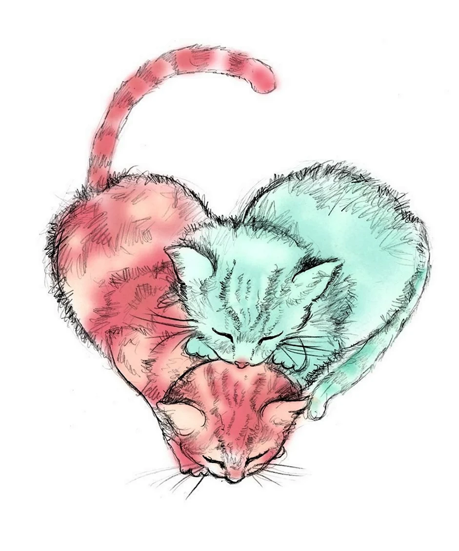 Котенок с сердечком